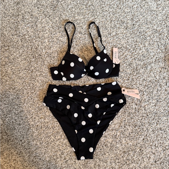 Victoria's Secret Other - Victoria’s Secret Black Polka Dot Bikini Set